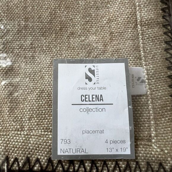 Lifestyle Celena Collection Placemat Set Natural Brown 100% Cotton 13” X 19” New - Picture 4 of 4